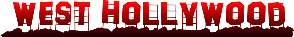 west hollywood sign red gradient